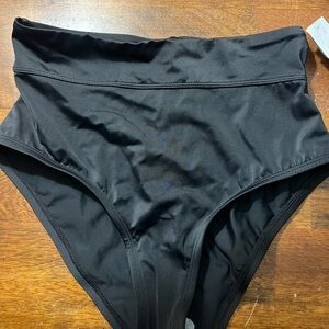 Kona Sol Black Bikini Bottom High Waist